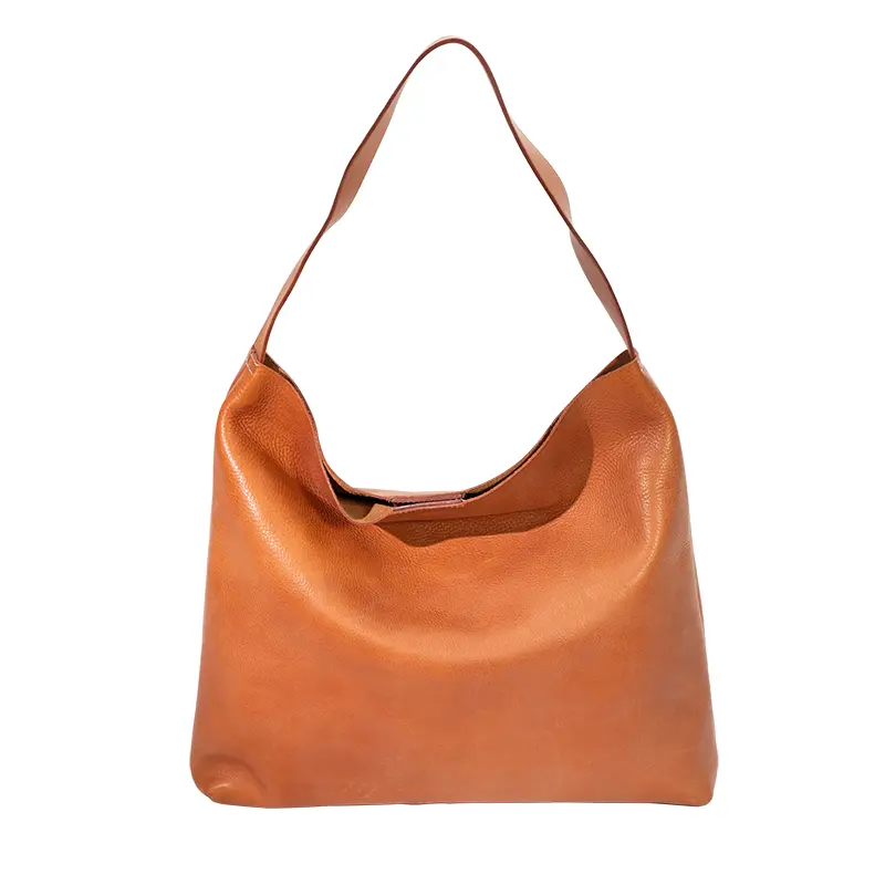 Landare-beltzeko larruzko Hobo Bag
